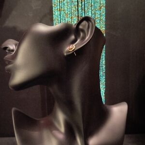 Elegant 925 Sterling Silver and Red Stud Earrings